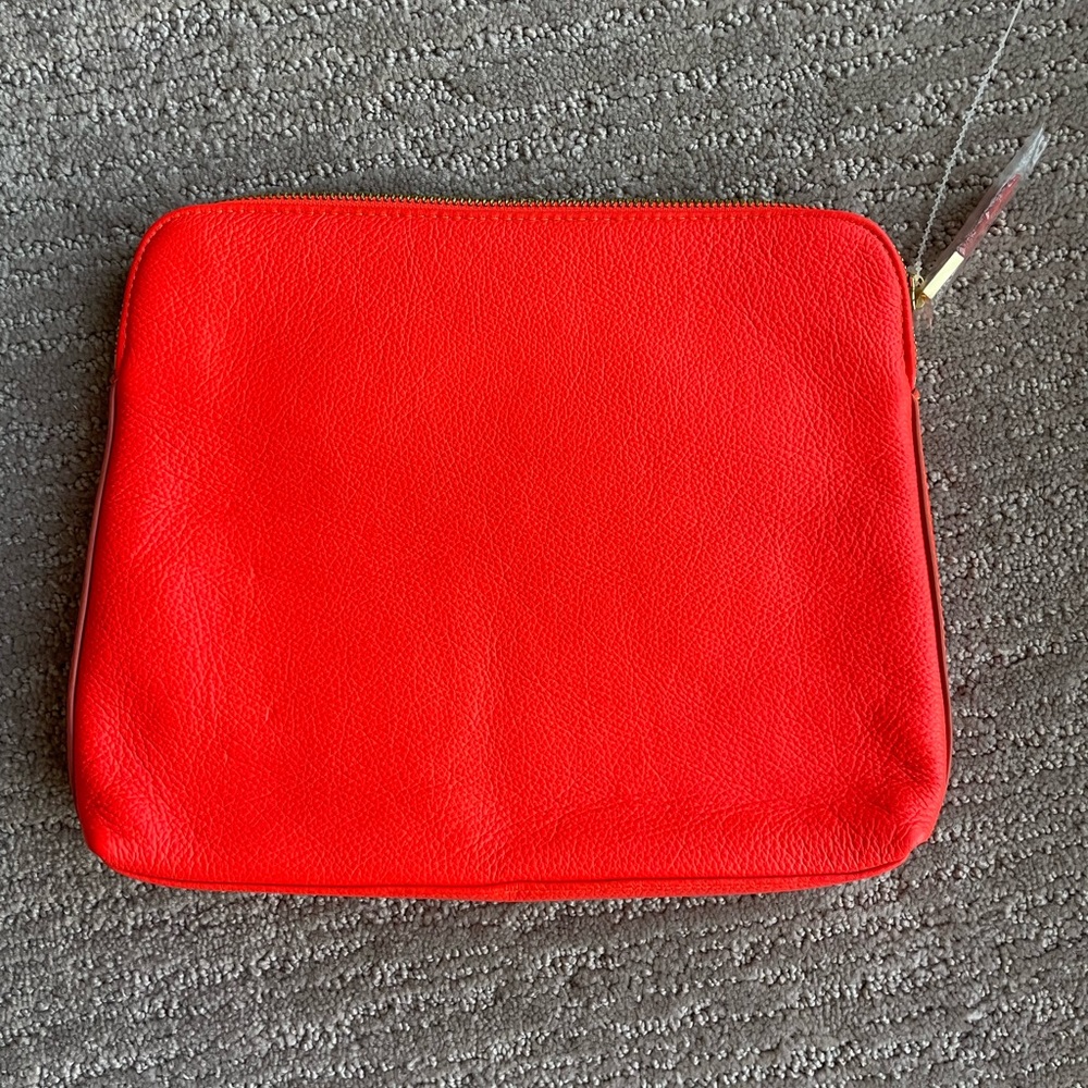India Hicks Insider Pouch dayglo leather handbag/clutch- NEW WITHOUT TAGS!